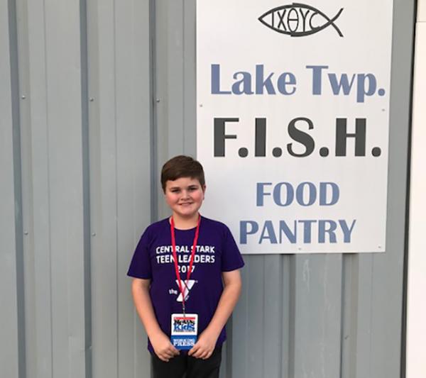 Nolan dressed and ready for his first Teen Leaders volunteer opportunity at Lake Township FISH Food Pantry.  Hartville, Ohio.