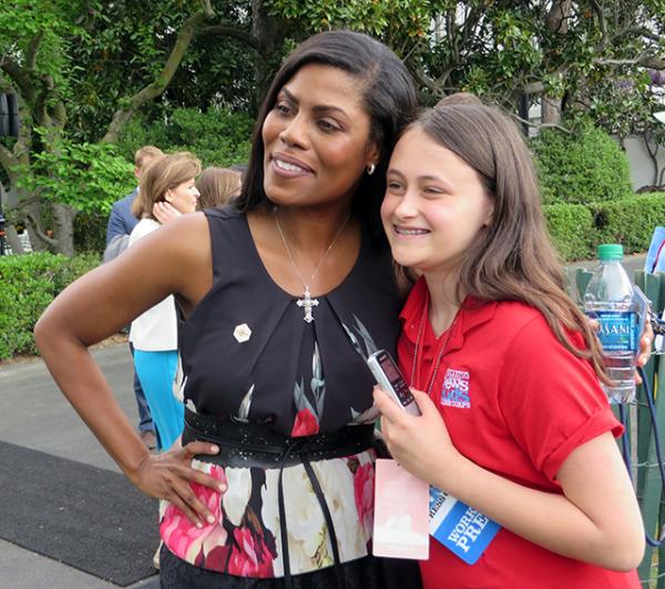 Courtney with Omarosa Manigault, a White House communications official