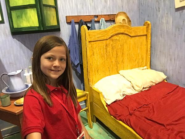 Annika Petras in an adaption of Vincent Van Gogh’s Bedroom in Arles. 