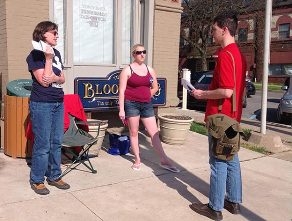 Poll workers, Jill Carlson (D) and Carissa Jones (R) share their views with Erik on why there is a high voter turnout. 
