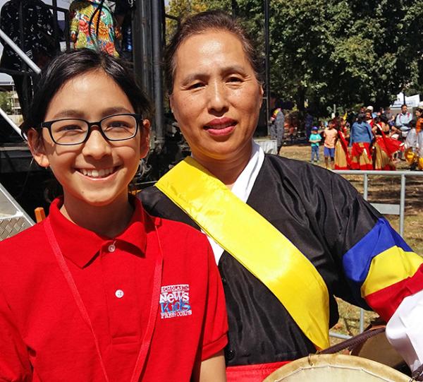 Teacher Che Soon Lee with Helen Hong at the Global Fiesta Festival