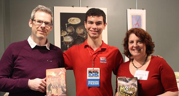 Erik with authors Matthew Cody and Dianne Salerni at the Lititz Kid Lit Festival.