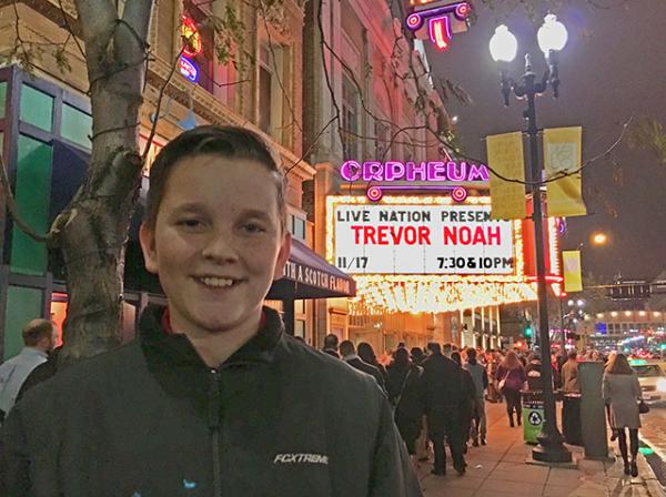 Ryan outside the Orpheum