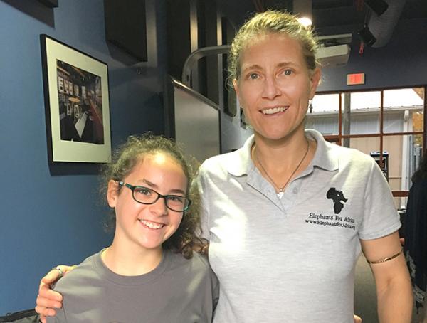 Sadie with Kate Evans, founder and director of Elephants for Africa, at the Memphis Zoo