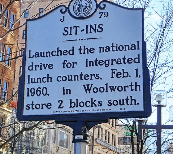 A Sit-In sign in Greensboro, North Carolina A Sit-In sign in Greensboro, North Carolina