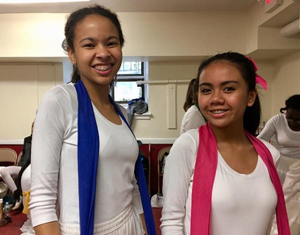 Adedayo (left) with a fellow chorister at rehearsal. (Photo courtesy of the author) Adedayo (left) with a fellow chorister at rehearsal. (Photo courtesy of the author)