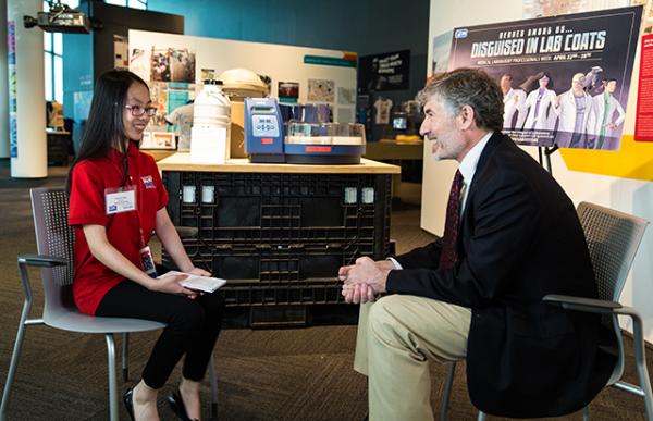 Victoria interviewing Ron Salerno inside the CDC