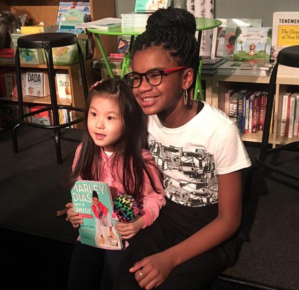 Marley Dias with a young fan Marley Dias with a young fan