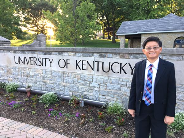 Alex at the University of Kentucky in Lexington, which hosted this year's Middle School Tournament of Champions