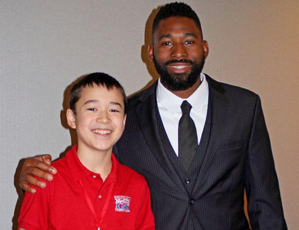 Max with Jackie Bradley Jr. at the 78th Annual Boston Baseball Writers Dinner