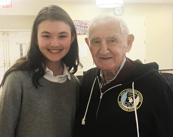 Charlotte with Holocaust survivor and veteran David Wisnia