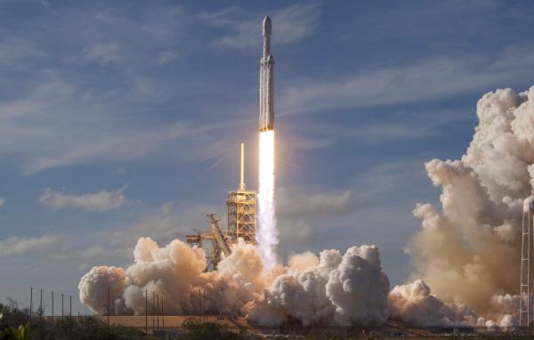 The Falcon Heavy, based on the Falcon 9 vehicle, launches from the Kennedy Space Center on Feb. 6, 2018 The Falcon Heavy, based on the Falcon 9 vehicle, launches from the Kennedy Space Center on Feb. 6, 2018
