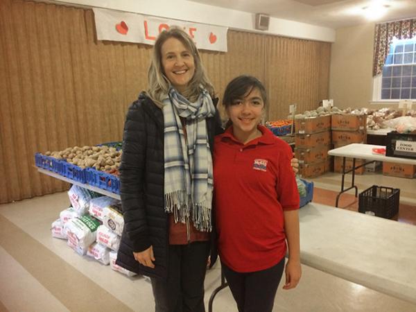Sarah with Carol Romano from the Food Center in Morrisville, PA