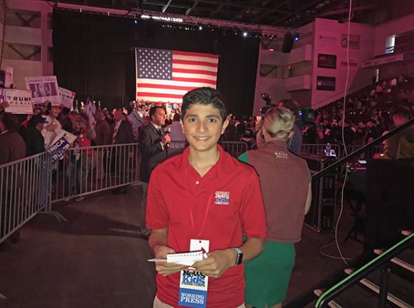 Gabe at a Trump rally in Bangor, Maine