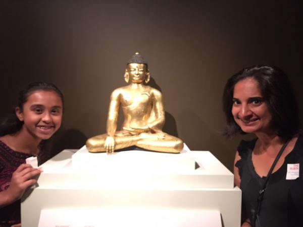 Sunaya and Mallika Chopra inside the Rubin Museum exhibition