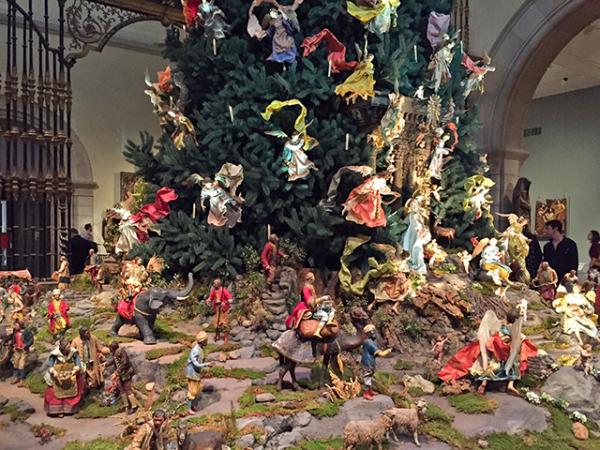 Detail of the Christmas tree at New York City’s Metropolitan Museum