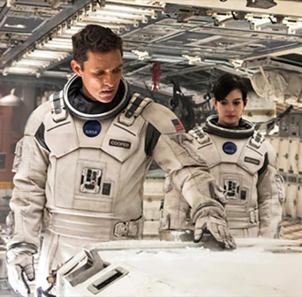 Matthew McConaughey and Anne Hathaway in a scene from the sci-fi adventure Interstellar.