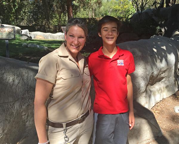 With Snow Leopard Animal Keeper Stephanie Zielinski at the Los Angeles Zoo on October 16th, 2017.