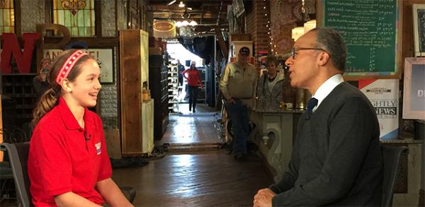 Lilian talks with NBC Nightly News anchor Lester Holt.