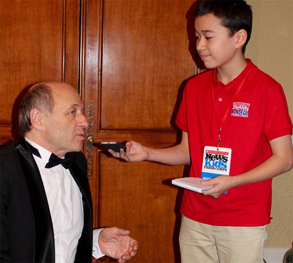 Max interviews Fischer at Boston Symphony Hall. 
