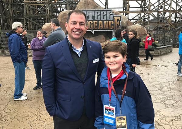 Nolan with Jason McClure, General Manager of Cedar Point