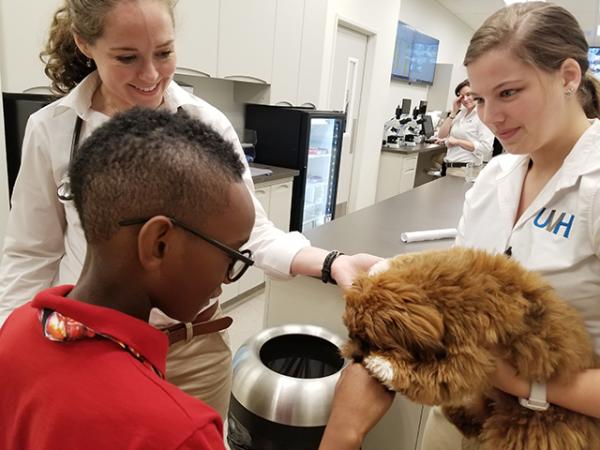 Owen meets a puppy patient