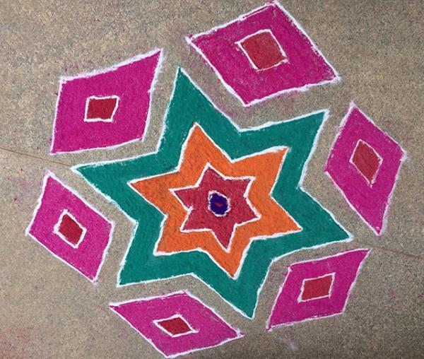 ￼ Rangoli made by my mother, Usha Parupudi. (Photo courtesy of the author)