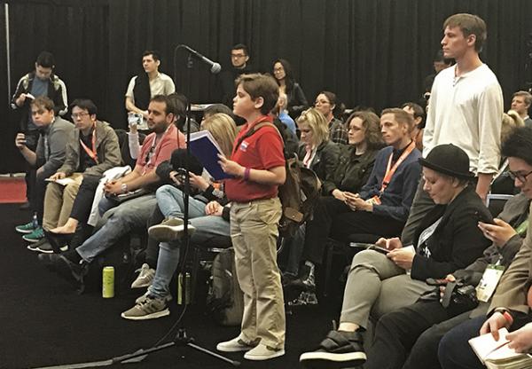 Truman asks a question at the gaming seminar. Truman asks a question at the gaming seminar.