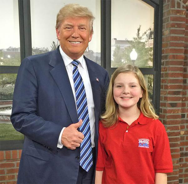Donald Trump with Kid Reporter Gracie Wood in South Carolina