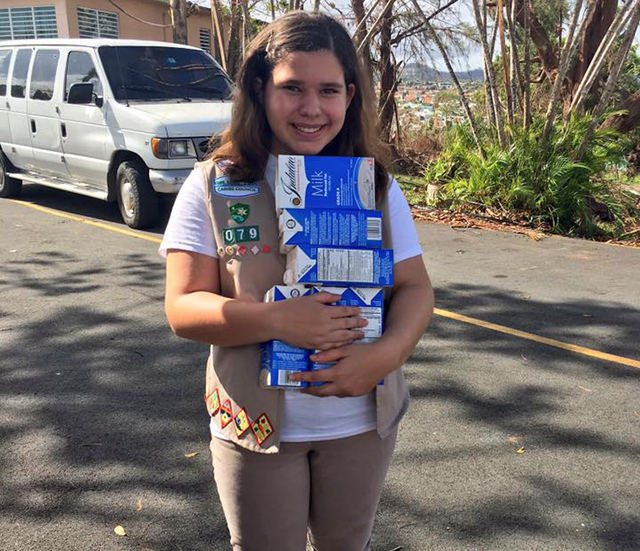 Aliana Arzola-Piñero delivers supplies in San Juan