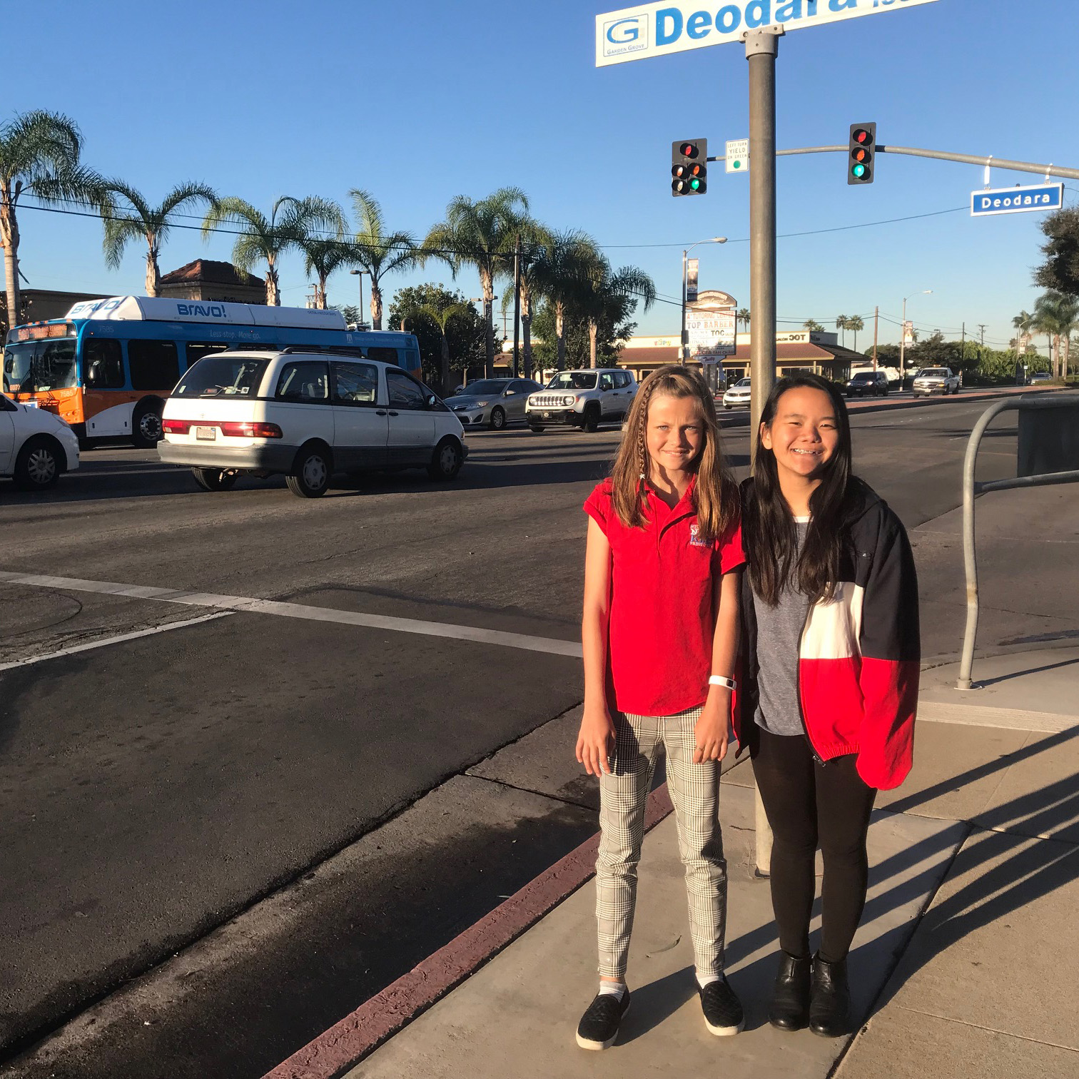 Annika with Emily Vu, a member of the FNL Club