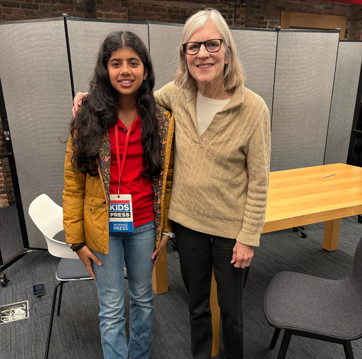 Kid Reporter Leyla Saldanha with The Baby-sitters Club author Ann M. Martin. Kid Reporter Leyla Saldanha with The Baby-sitters Club author Ann M. Martin.