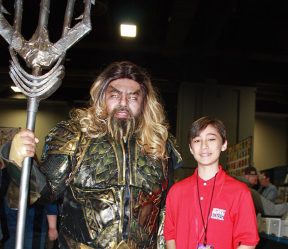 Daniel and John dressed as DC's Aquaman