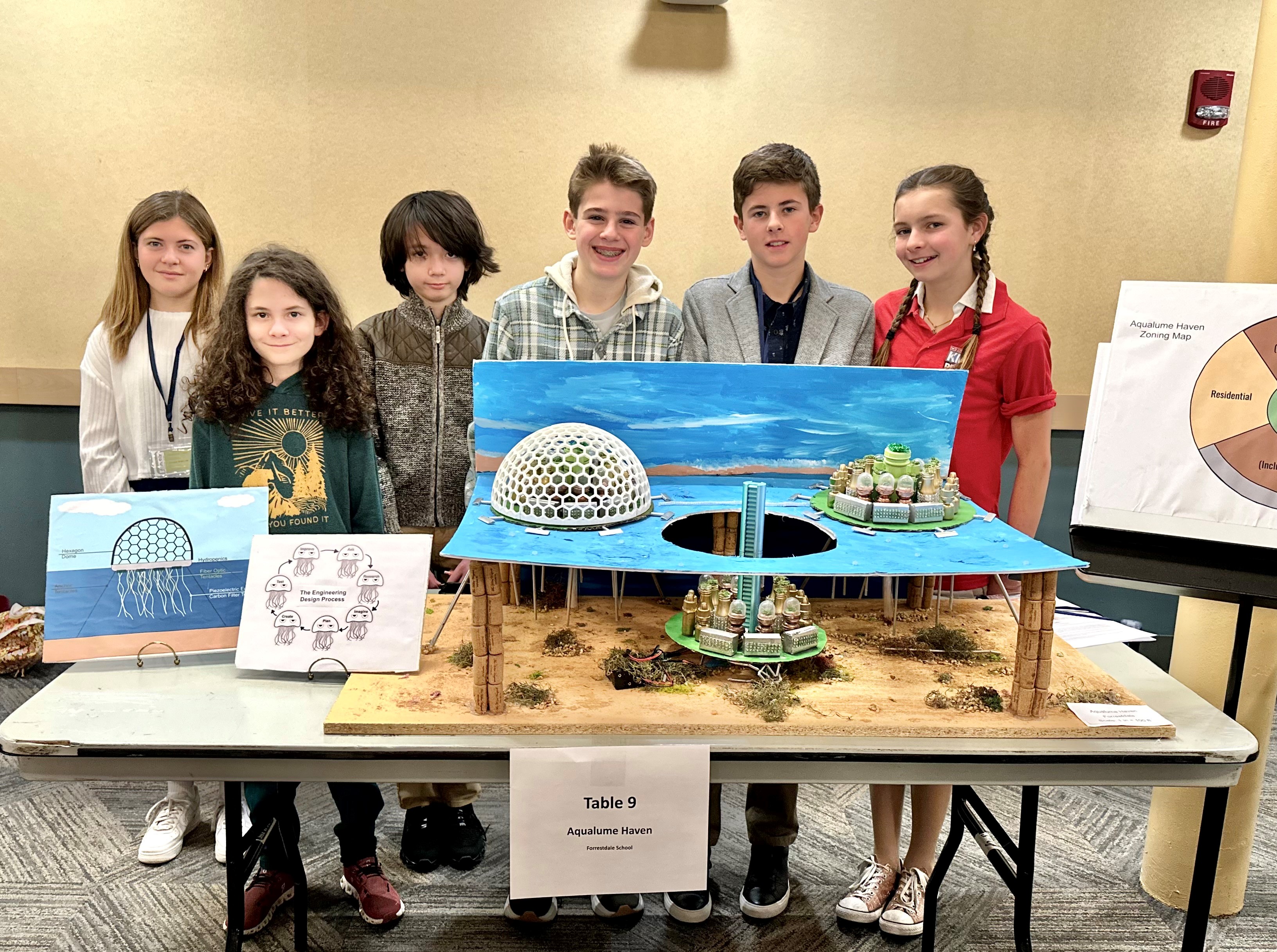 Forrestdale School 7th Grade Team shows off their model Forrestdale School 7th Grade Team shows off their model