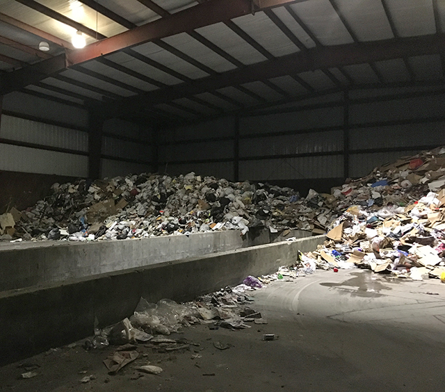 Garbage at the Boxx facility that will be taken to a landfill in Sarona, Wisconsin