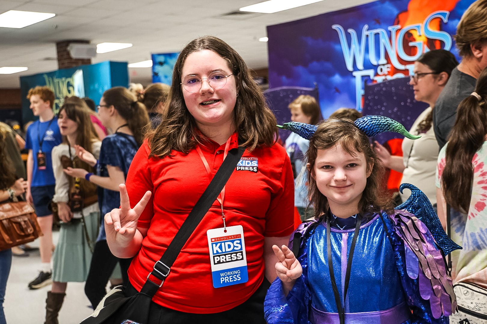 Gracelynn with Annabelle G. (14 years old), one of the FanWing Fest attendees (credit: Andrea Gracey) Gracelynn with Annabelle G. (14 years old), one of the FanWing Fest attendees (credit: Andrea Gracey)