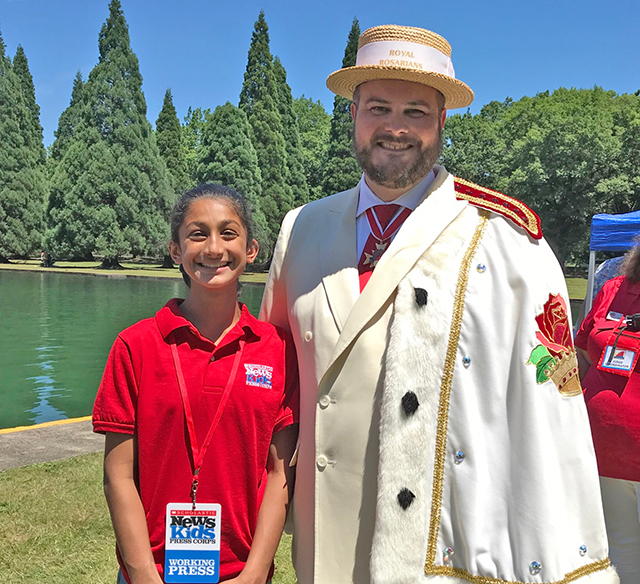 Hana with Adam Snook, the Prime Minister of the Royal Rosarians