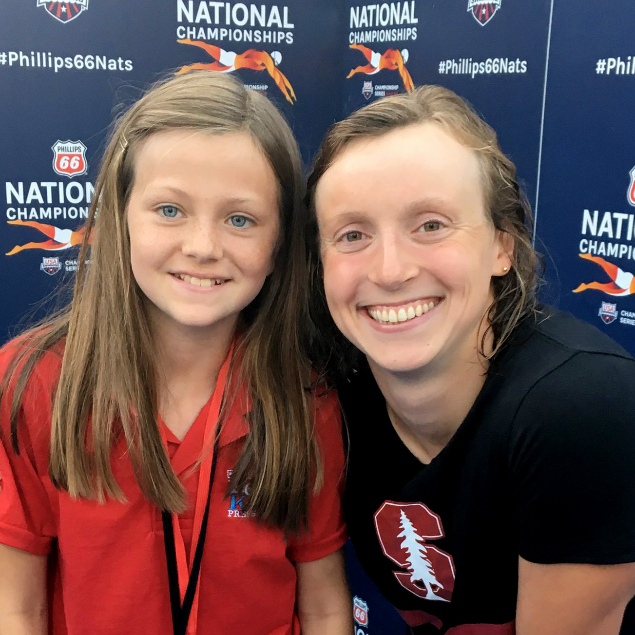 Annika with swimming superstar Katie Ledecky