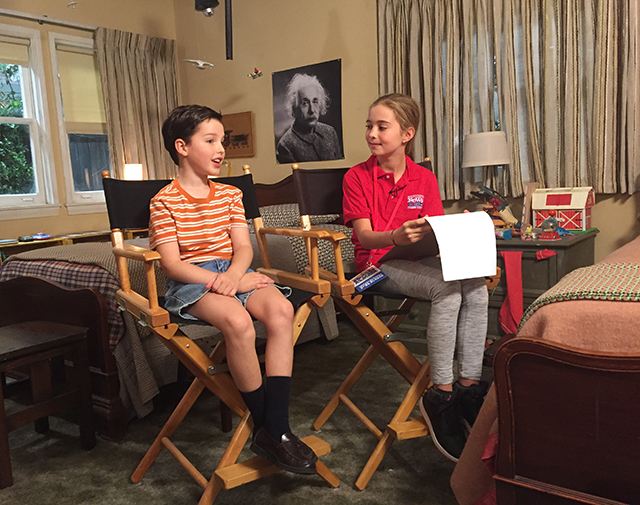 Alula on the set of Young Sheldon with star Iain Armitage