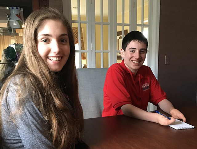 Ethan with student volunteer Amalia Tobias