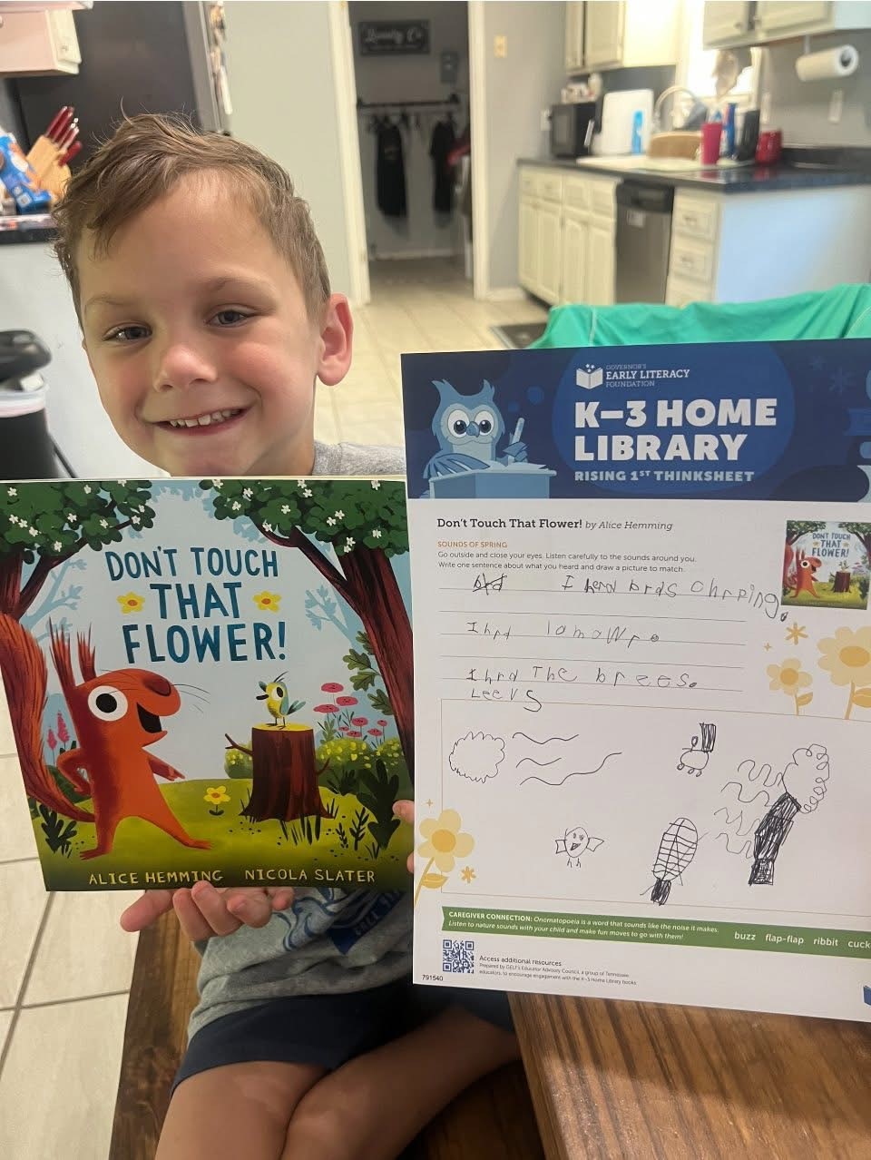 A Tennessee student with his K–3 Home Library pack A Tennessee student with his K–3 Home Library pack