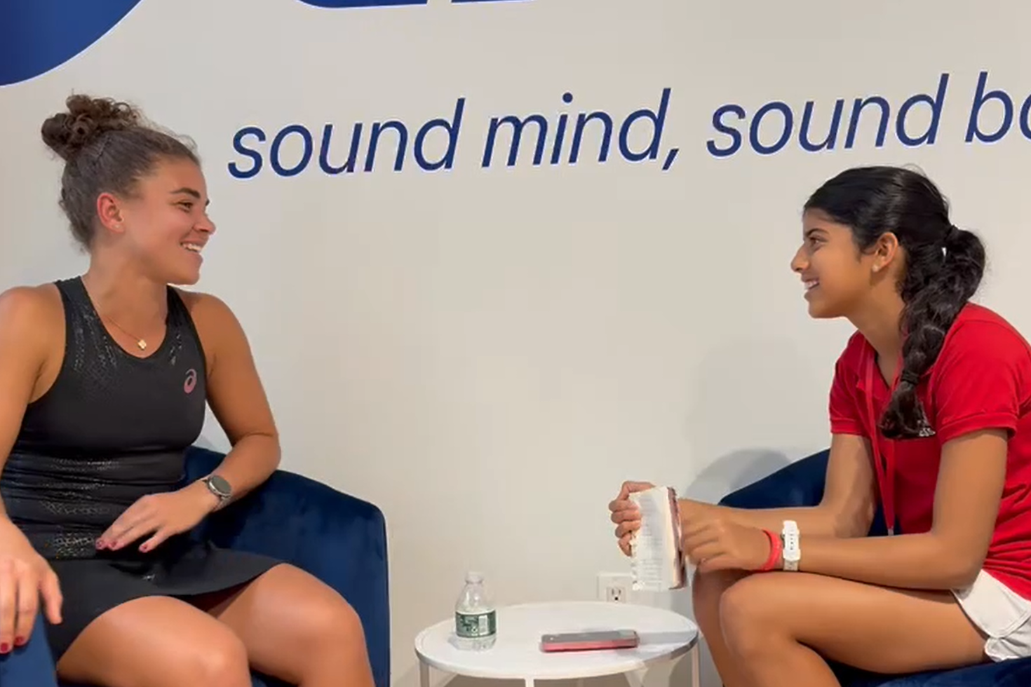Scholastic Kid Reporter Leyla Saldanha with tennis player Jasmine Paolini Scholastic Kid Reporter Leyla Saldanha with tennis player Jasmine Paolini