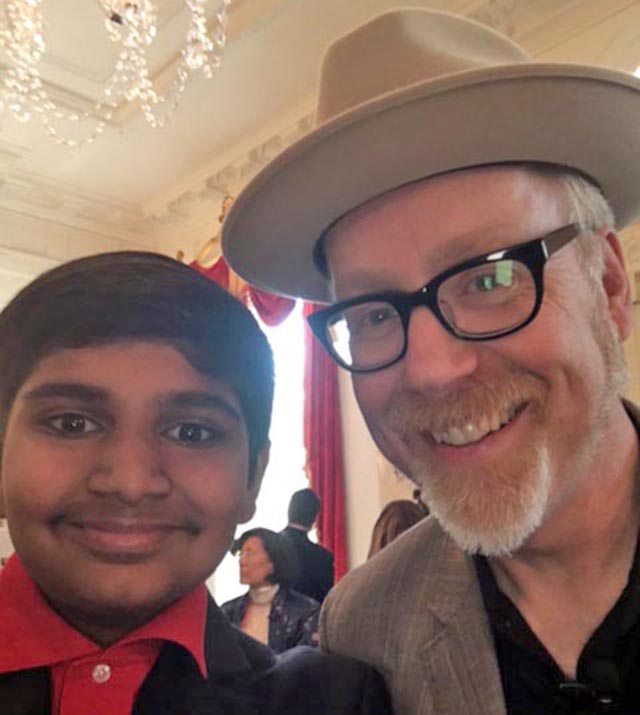 Manu with Adam Savage of Discovery Channel’s Mythbusters