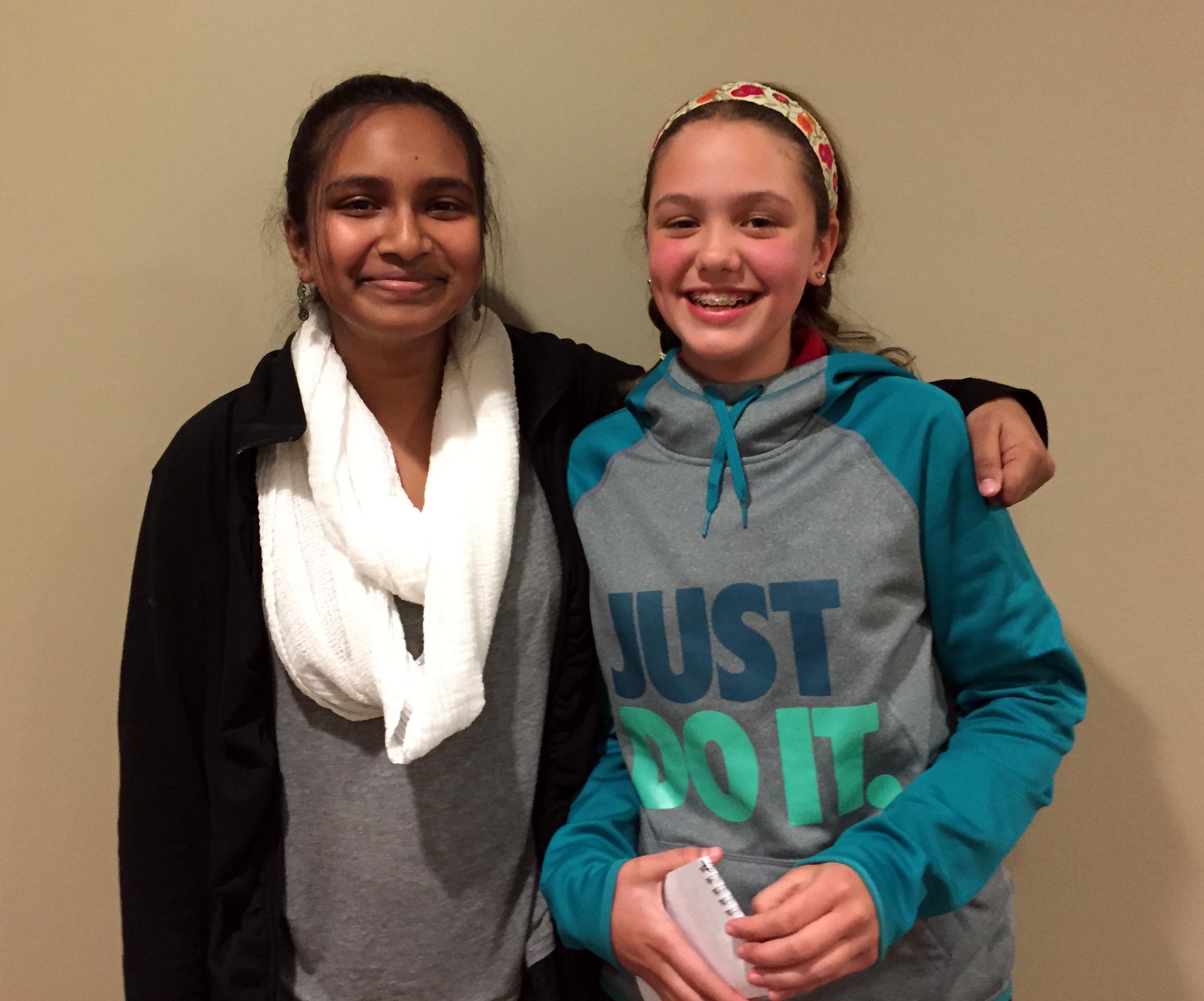 Lilian with fellow coder Naisha Bepar (left) at Marquette University