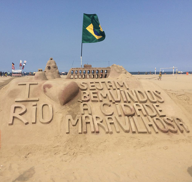 A sandcastle that was created just for the Summer Olympic Games in Rio