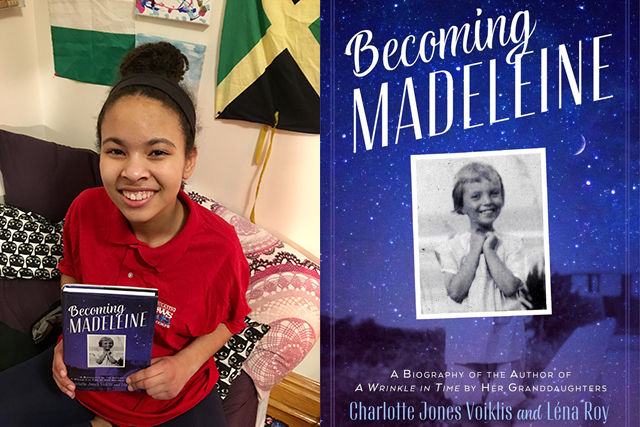 Adedayo with a copy of Becoming Madeleine