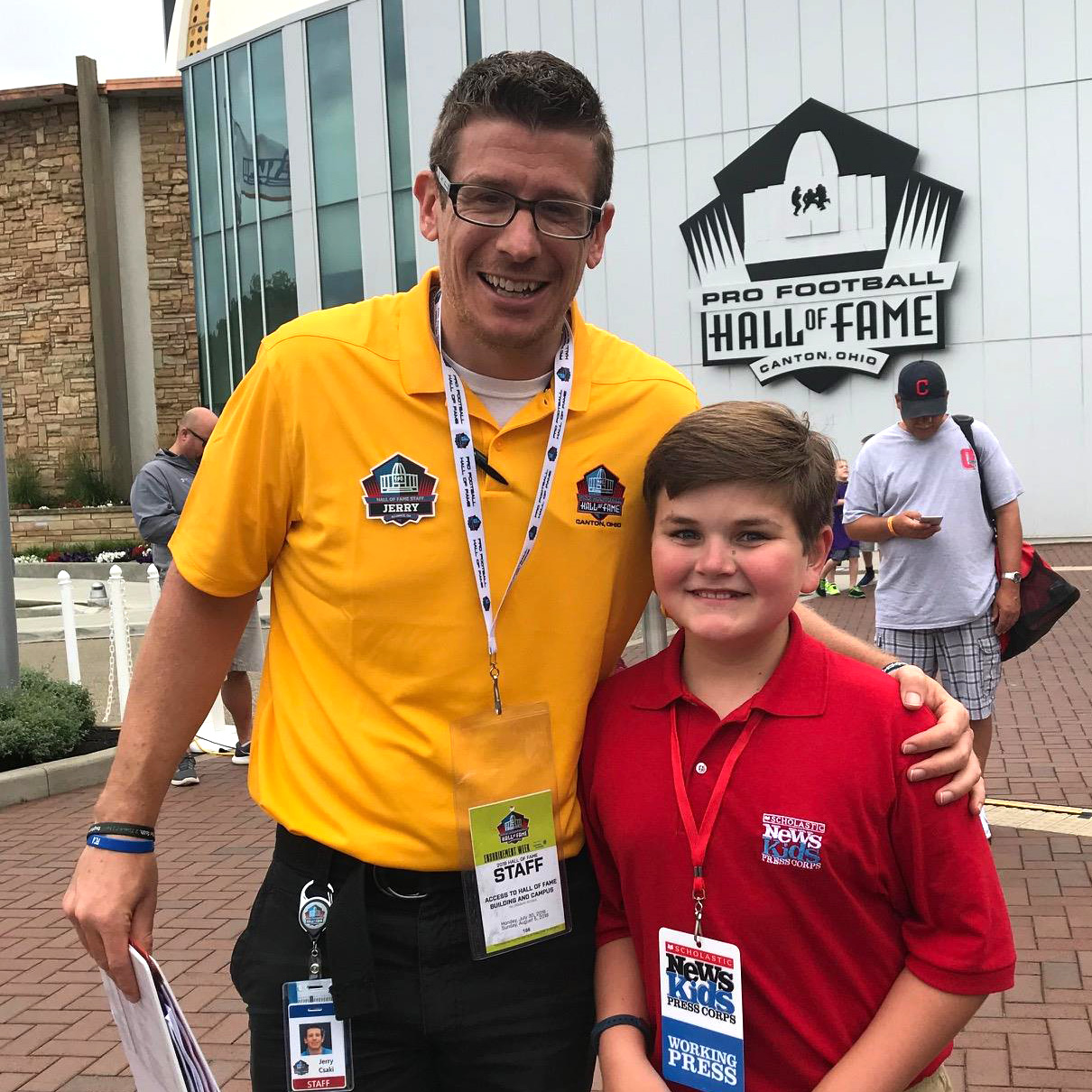 Kids deliver ball to Pro Football Hall of Fame during First Play