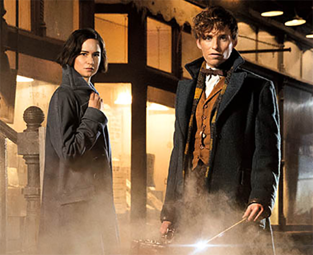 The stars of Fantastic Beasts and Where to Find Them. J. K. Rowling, the author of the Harry Potter series, wrote the screenplay.