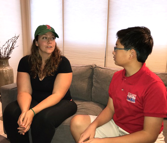 Alex talks with Traci Wickham, who survived the shootings at a music festival in Las Vegas last October.  