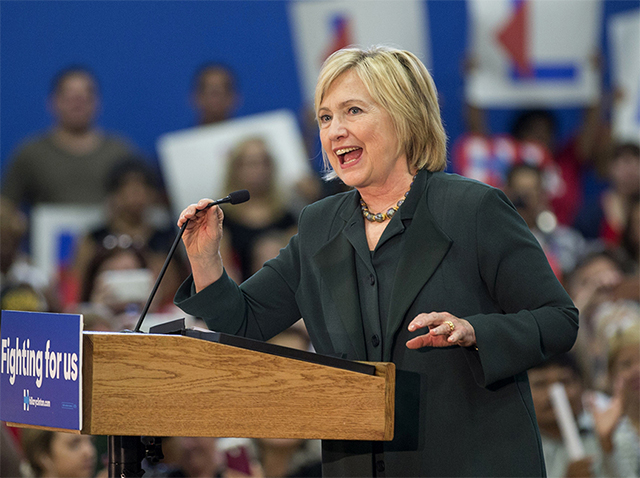 Democratic presidential candidate Hillary Clinton talks to an enthusiastic crowd at a December campaign event in Orlando, Florida.